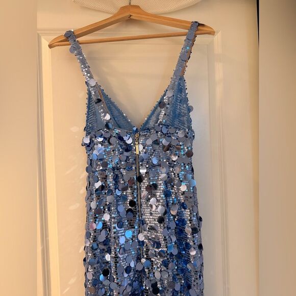 NWOT BRONX AND BANCO Allegra Ocean Blue Sequin Maxi Dress - Picture 13 of 16